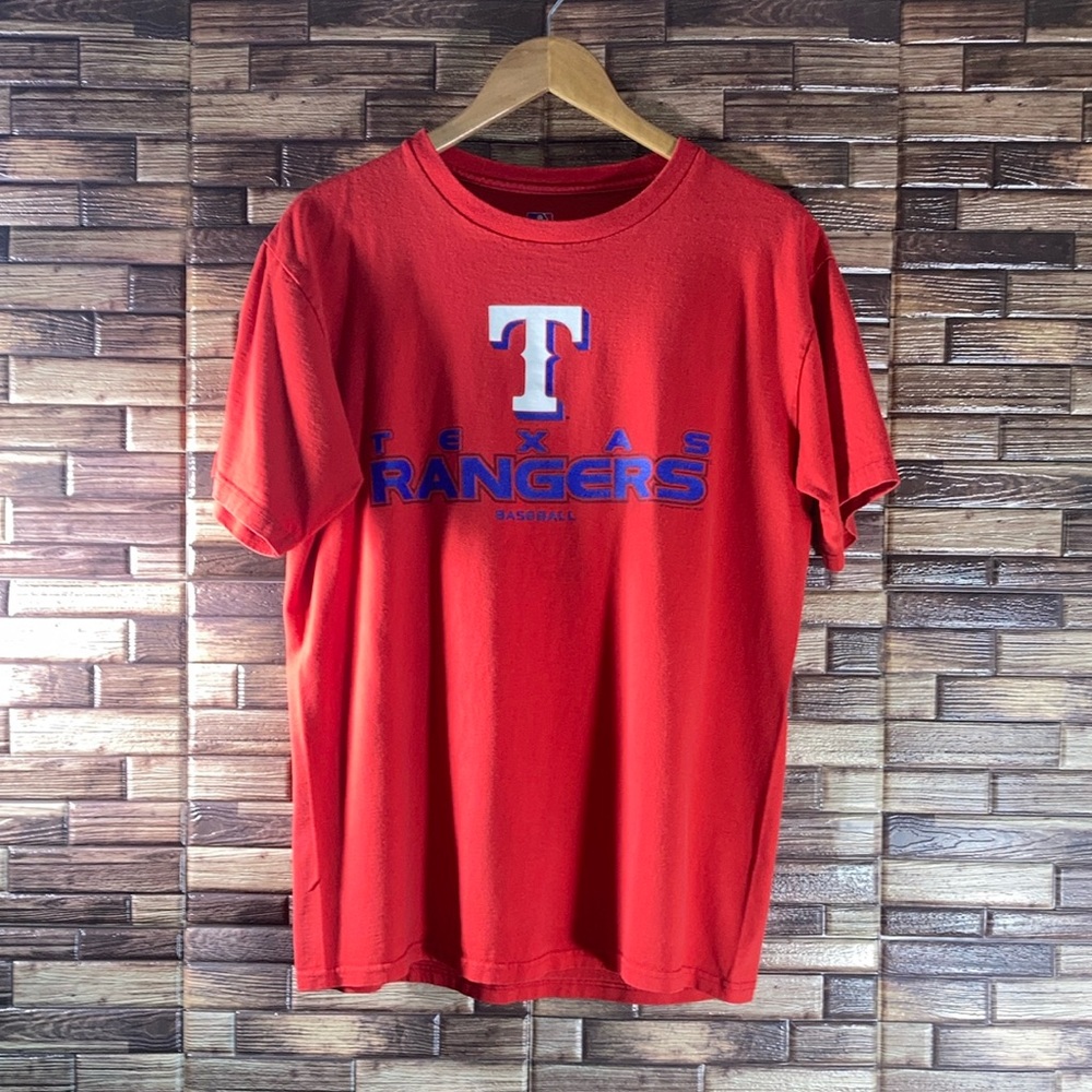 Texas Rangers Baseball T Shirt Mens Medium MLB Authentic Collection Red Graphic